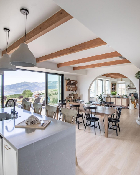 Swiss Coffee at 75% strength in an open plan home