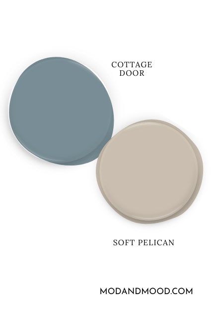 Paint dot of Soft Pelican with the same of Valspar Cottage Door