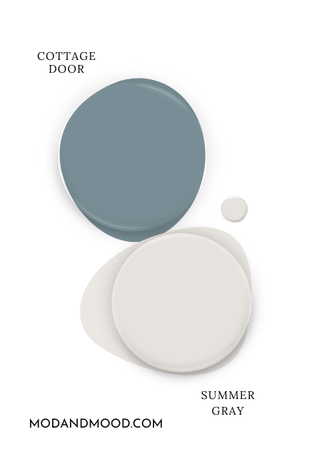 Paint dot of Summer Gray with the same of Valspar Cottage Door