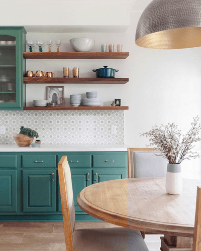 Benjamin Moore Webster Green on kitchen cabinets color adjusted from Sherwin Williams Rocky River.